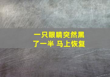 一只眼睛突然黑了一半 马上恢复